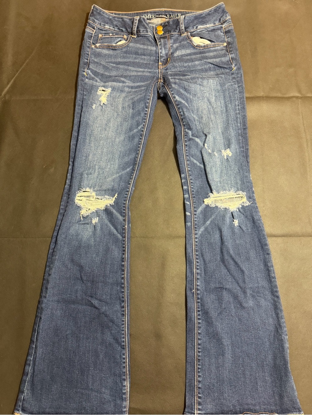 American Eagle Jeans Artist Flare distressed women's size 8Long